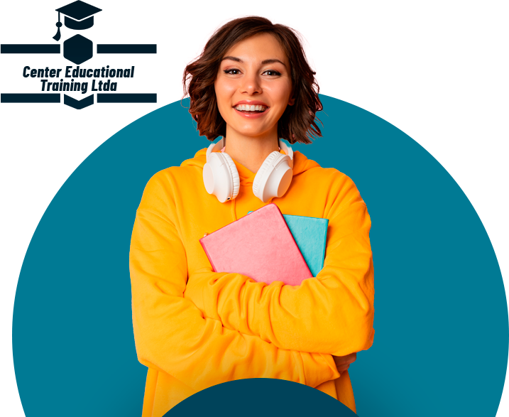 Student with learning materials